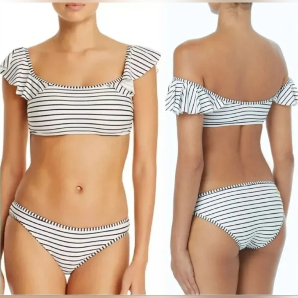 Vince Camuto Off The Shoulder Ruffle Bandeau Top & Hipster Bottom 2 Piece Set